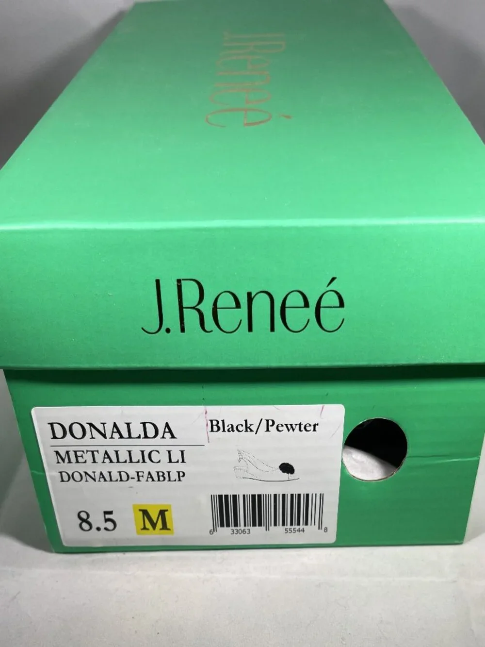 J. Renee NIB Women's Black DONALDA Slingback Wedge Shoe, Size 8.5M